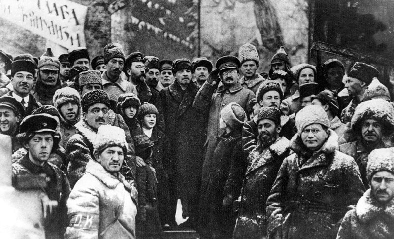 1918. Moscow. V. Lenin on Red Square on the day of the first anniversary of October Revolution